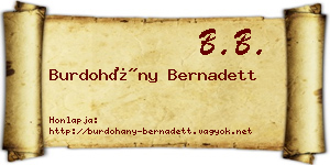 Burdohány Bernadett névjegykártya